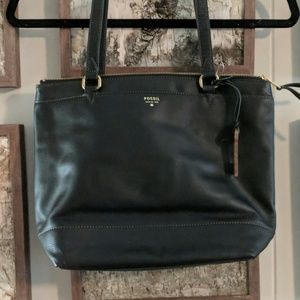 Fossil black leather purse